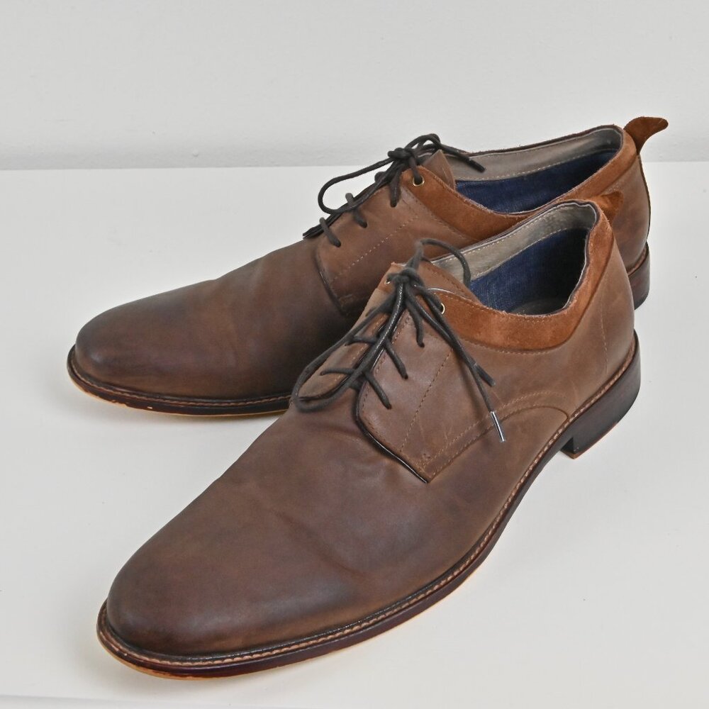 Aston Grey Collection Dwilia Formal Brown Leather Oxford Dress Shoes US13 UK12.5